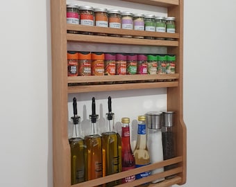 Solid Oak Oil & Spice Rack
