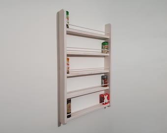 Spice Rack White Dyed  2-5 Shelf Wall Mountable Kitchen Storage