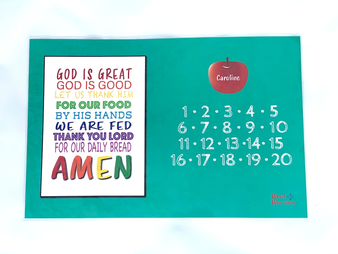Personalized Placemat Single or Set of 6 Available Christian Etsy