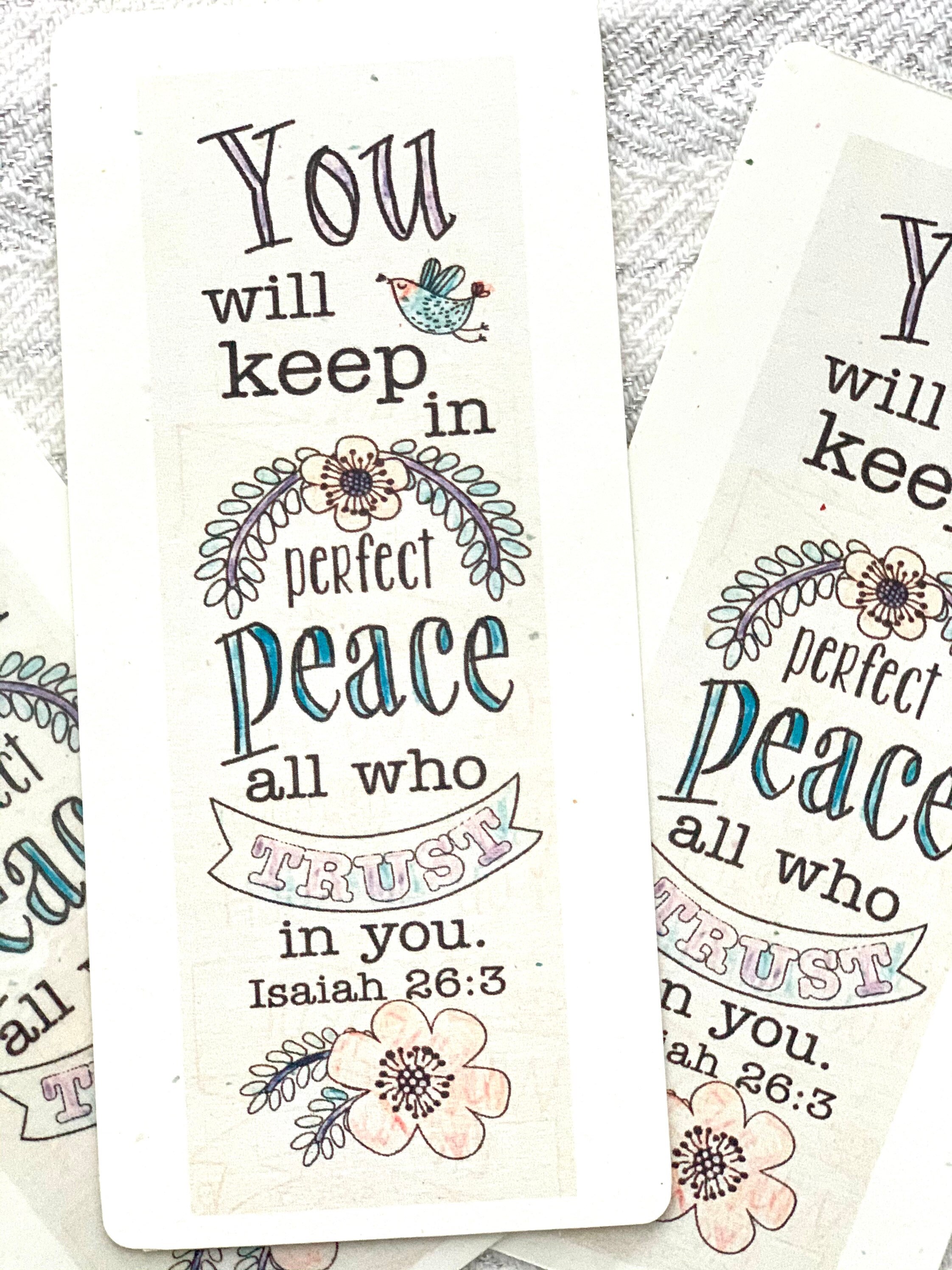 Peace Scripture Bookmarks Custom Bookmarks Bible Verses Etsy