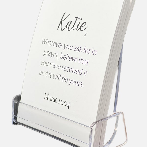 Scripture Card Stand, Acrylic Holder, Bible Verse Card Holder, clear Card Holder for Desk, Desk holder card display, Display stand for bible