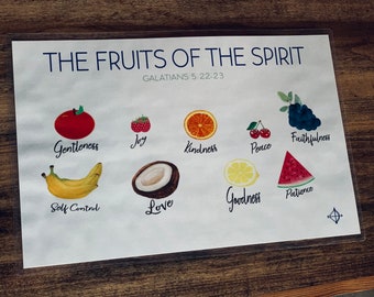 Fruits of the Spirit Laminated Placemat Set: Galatians 5