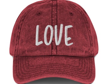 Love Embroidered Hat: Christian Women's Vintage Cap