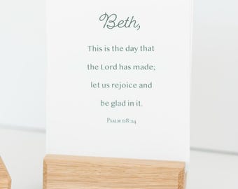 Personalized Scripture Cards for Women: Christian Gift with Holder