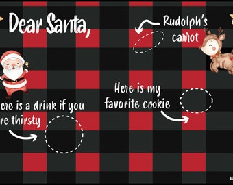 Christmas Placemat, Personalized Child Placemat, Custom Holiday Placemat for Kids