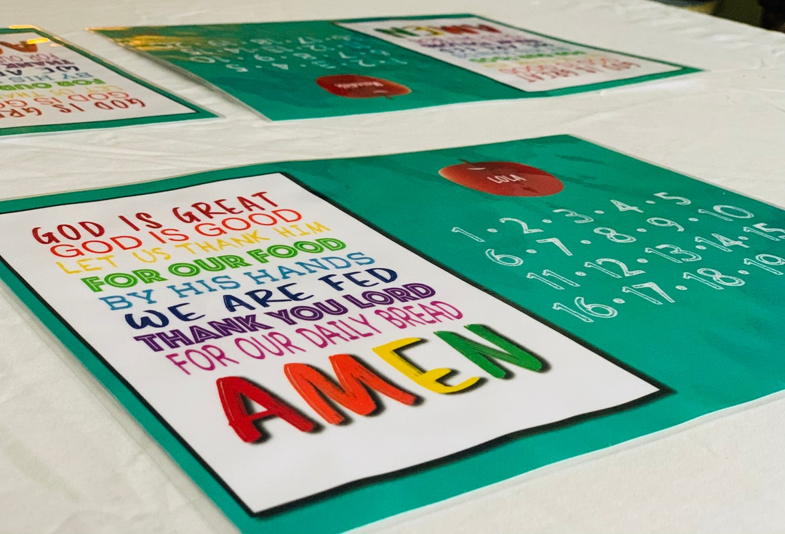 Personalized Placemat Single or Set of 6 Available Christian Etsy