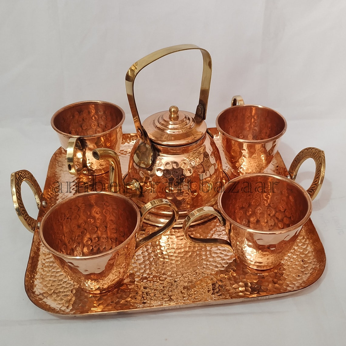 Vintage Style Copper Teapot with Copper Tea Cups Set with Etsy