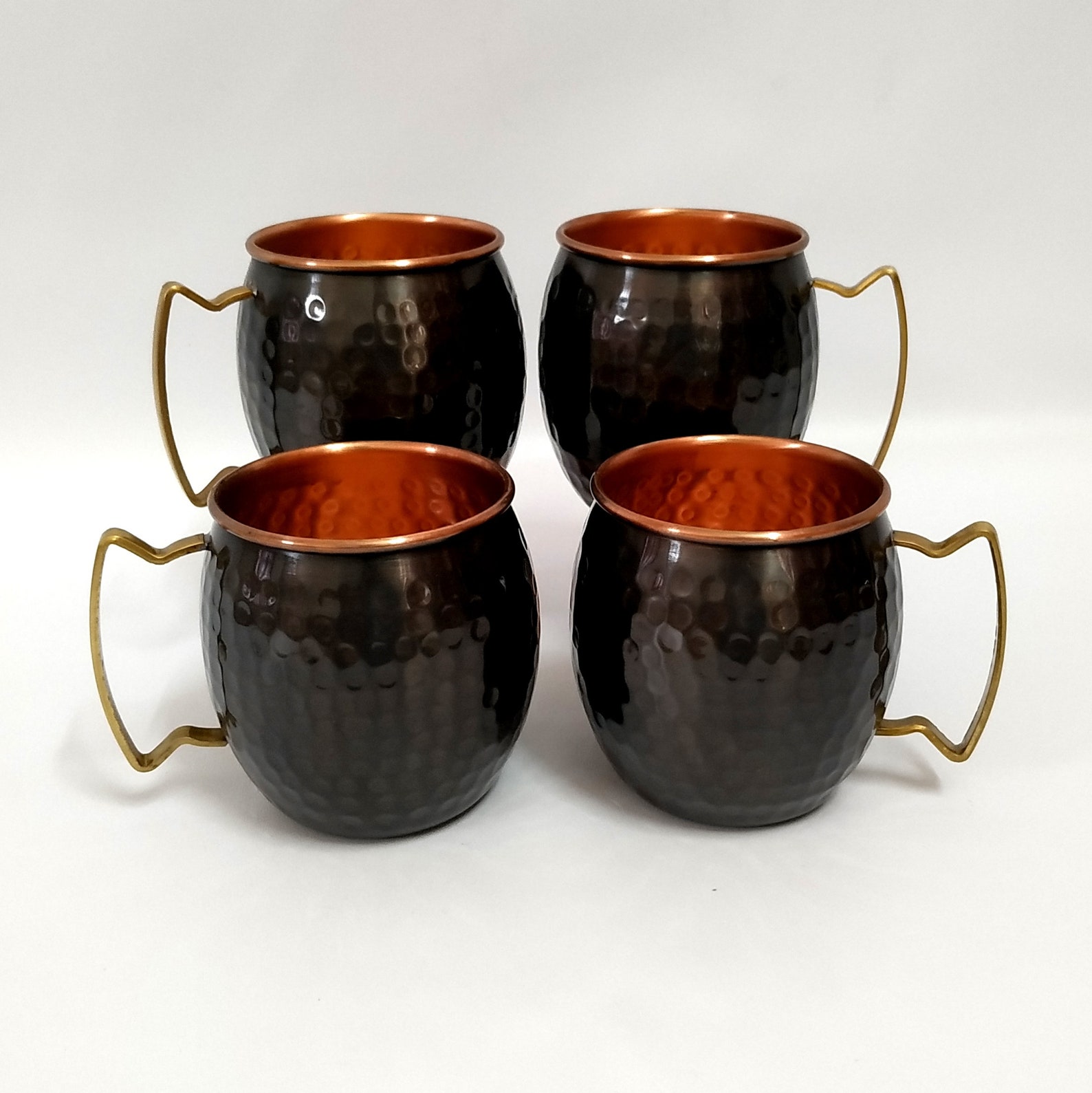 Black Oxidized Copper Moscow Mule Mugs Authentic Handcrafted Etsy