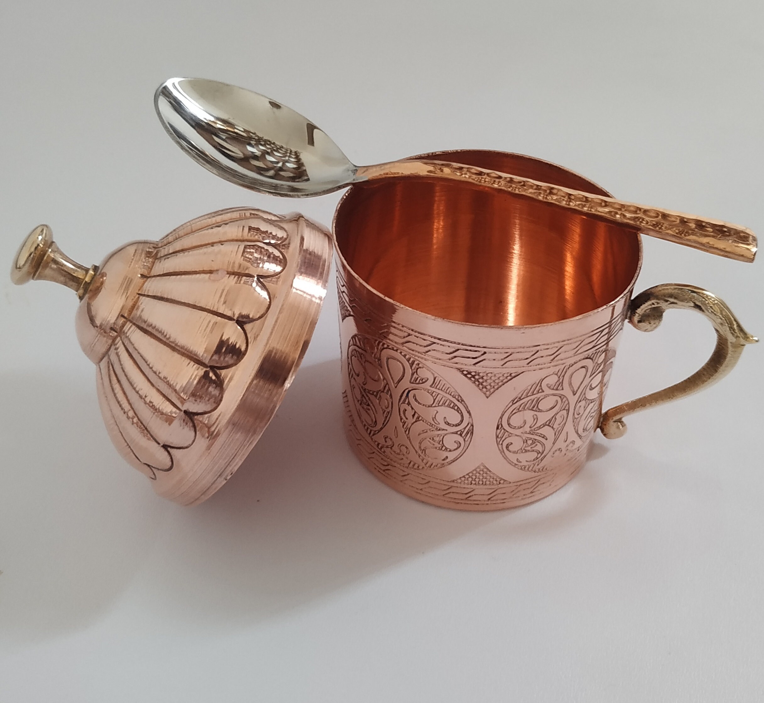 Antique Copper Sugar Bowl with lid Unique Copper Hammered and Etsy