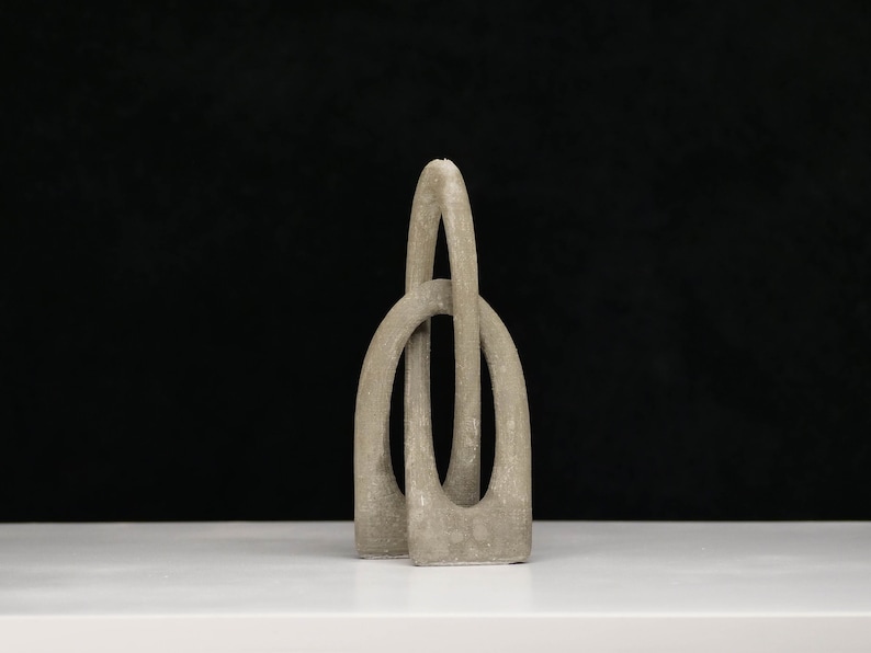 Infinity sculpture, Concrete decor, Infinity sculpture, Contemporary sculpture, love knot, modern minimalistic image 3