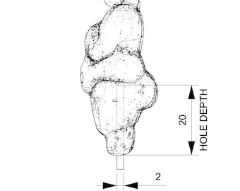 Venus of Marmotta with a 2mm hole for a stand