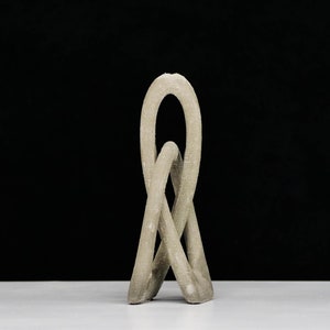 Infinity sculpture, Concrete decor, Infinity sculpture, Contemporary sculpture, love knot, modern minimalistic image 2