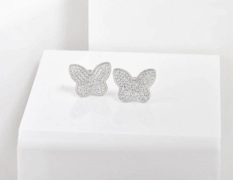 Sterling Silver Butterfly Stud Earrings