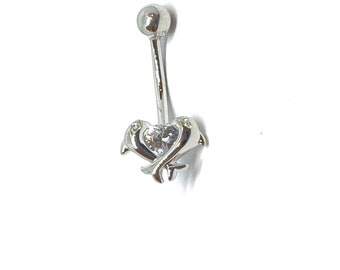 Belly Button Ring Dolphin Navel Ring Reverse Belly Button Ring Dolphin Navel Ring Reverse
