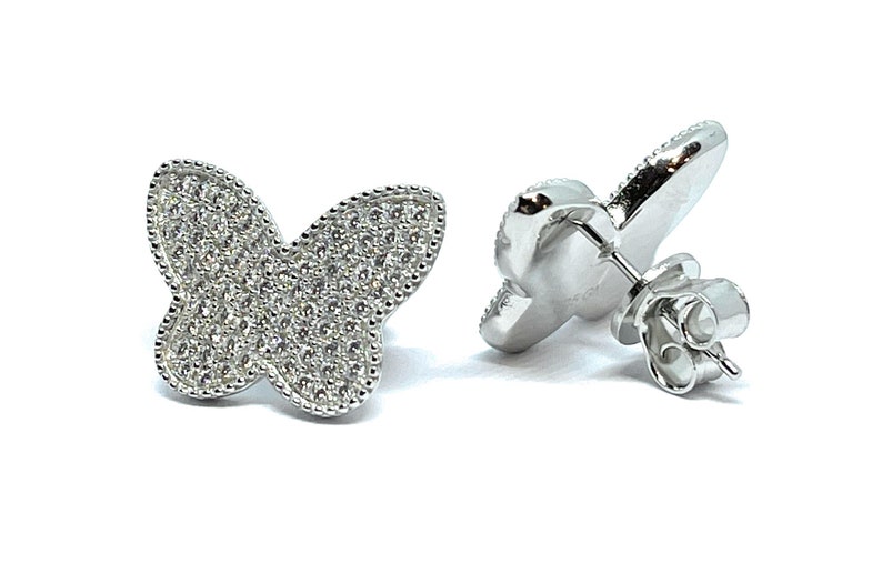 Sterling Silver Butterfly Stud Earrings