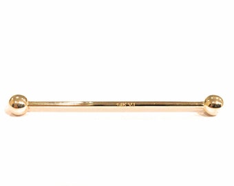 ADIRFINE 14K Solid Gold 14 Gauge Industrial straight Barbell Body Jewelry