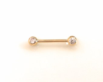 10k gold nipple barbells Clearance