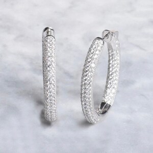 ADIRFINE 925 sterlingzilver effen in- en uitsteekring met zirkonia's