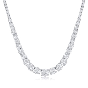 ADIRFINE 18K Gold Plated Cubic Zirconia Choker 17” Tennis Necklace