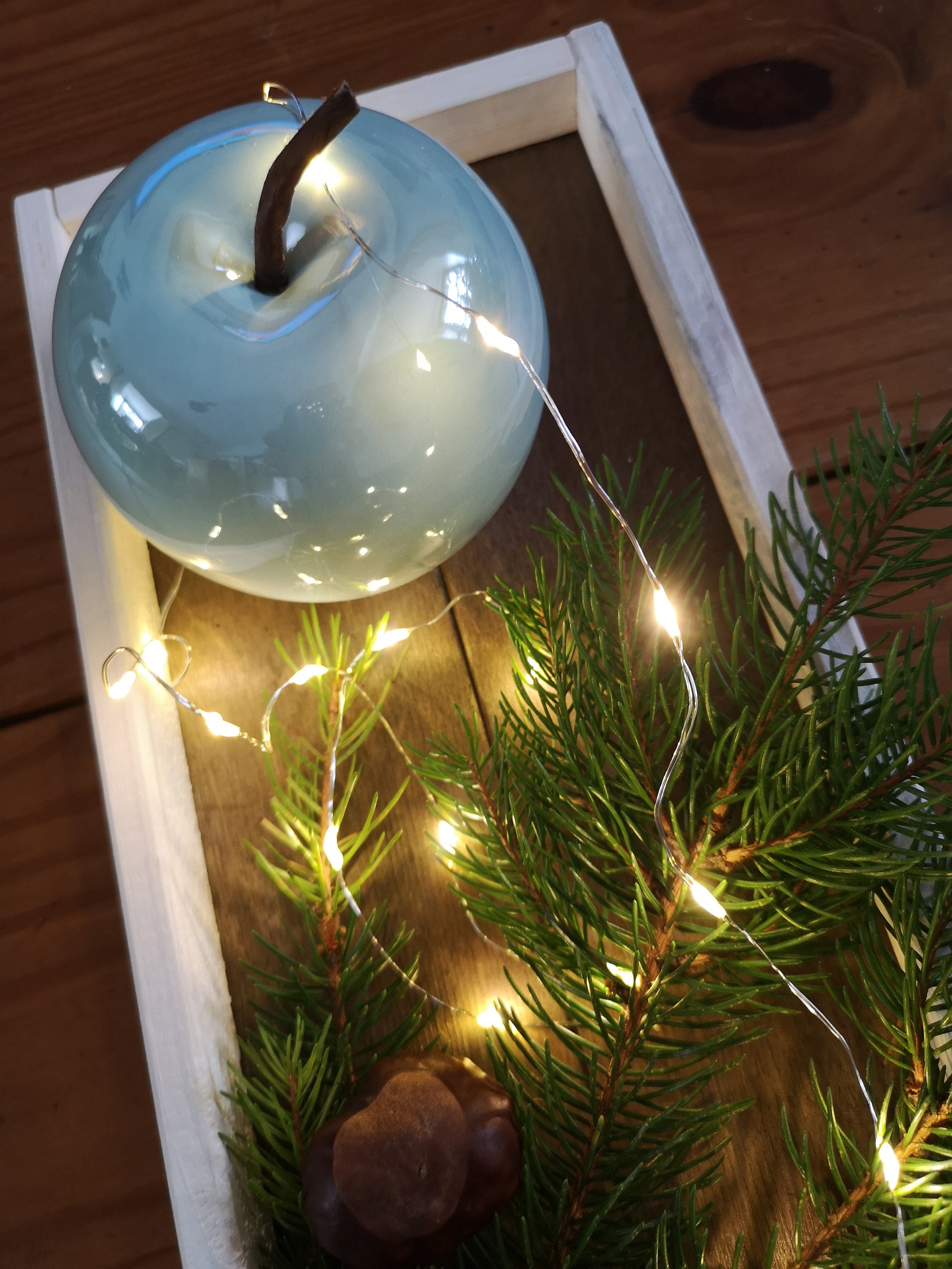 Plateau en Bois Pour Centre de Table Noël avec Décors