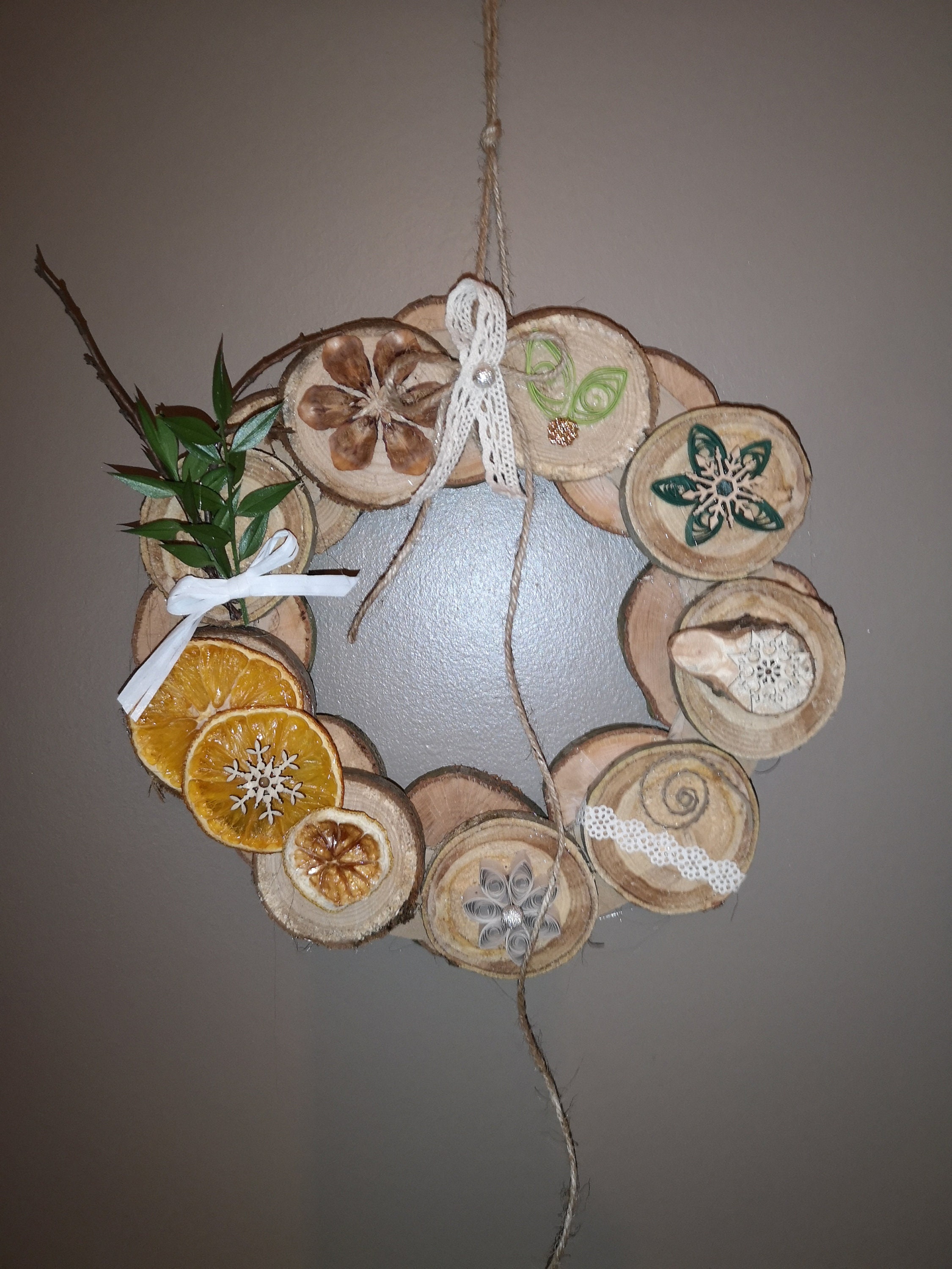 Couronne de Noël en Rondins Bois 30 cm