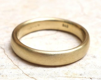 Thick Gold Band 14K 18K 22K Solid Yellow Gold Full Round Band, Thumb Ring Band, Thick Round Gold Wedding Band, Gold Band