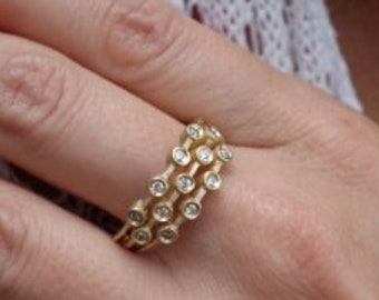 Multi Stone Ring, Adjustable Gold Ring, Stackable Ring, diamond Ring Band, Pave Gold Ring, Statement Rings, Bridal jewelry, Wedding