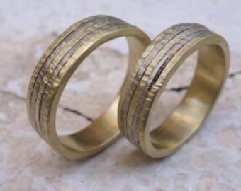 Matching Wedding Rings Solid Gold, His Her Wedding Band, His and Hers Ring Set, His and Her Promise Ring Herren Ringe, Wedding Band Set