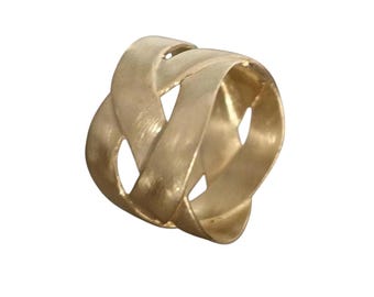 wide gold band ring for women - chunky gold ring - wide gold wedding band women - gold wedding ring - artistic gold jewelry - Unique ring