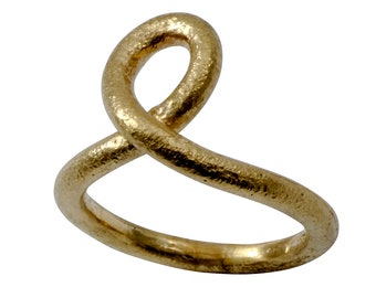 Knot Wedding Ring Solid Gold, 18K Thin Gold Wedding Band/ Gold Stacking Ring/ Dainty Stacking Ring/ Delicate Ring/ Thin Wedding Band