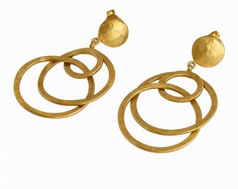 750er Gelbgold (Gelbgold) Ohrringe: Handgemachter Schmuck