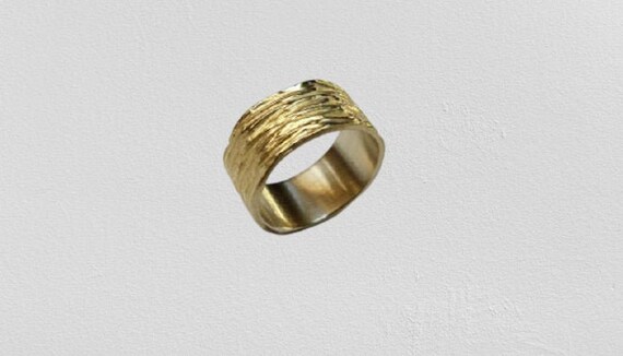 Texture Gold Ring Gouden Ring Personalise Ring Solid Gold - Etsy