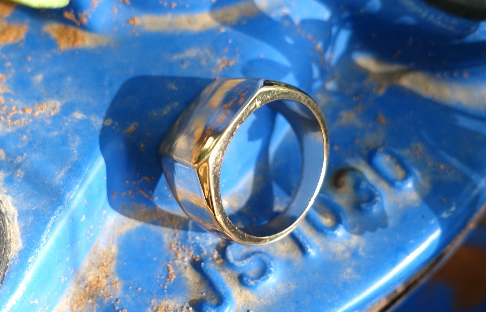 Men's Ring, Custom Engraved Rectangle Ring, Personalized Men's Pinky Ring in