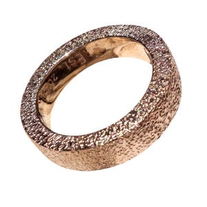 Stardust Rose Gold Wedding Band \ Unique Wedding Ring Rose Gold \ Unique Handcrafted Wedding Band Rose Gold \ Stardust Finish