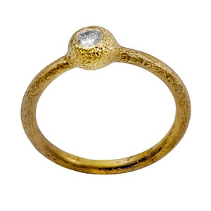 Hammered Diamond Engagement Ring, Proposal Diamond Solitaire Gold Ring, Promise Diamond Ring, Statement Diamond Ring, Diamond Bridal ring,