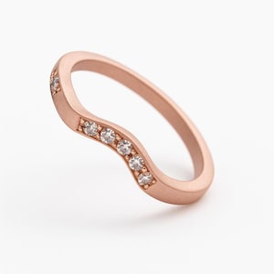 Stackable Gold Ring, Diamond Ring, Unique Thin Ring, Rose Gold Ring, Promise Diamond Ring, Stacking Ring, Anniversary Diamond Ring