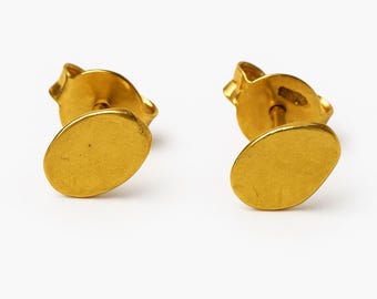 18K Solid Gold nugget Studs//18k solid gold Earrings//organic pebble studs// Minimalist Jewelry// Wedding Earrings//18k solid gold studs