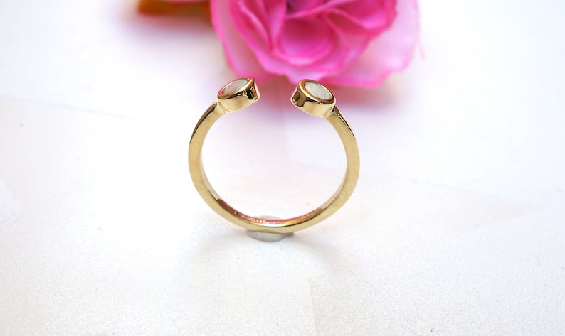 Promise ring midi ring round cut opal ring Opal delicate ring Small ring opal stack ring Opal promise ring Gold ring