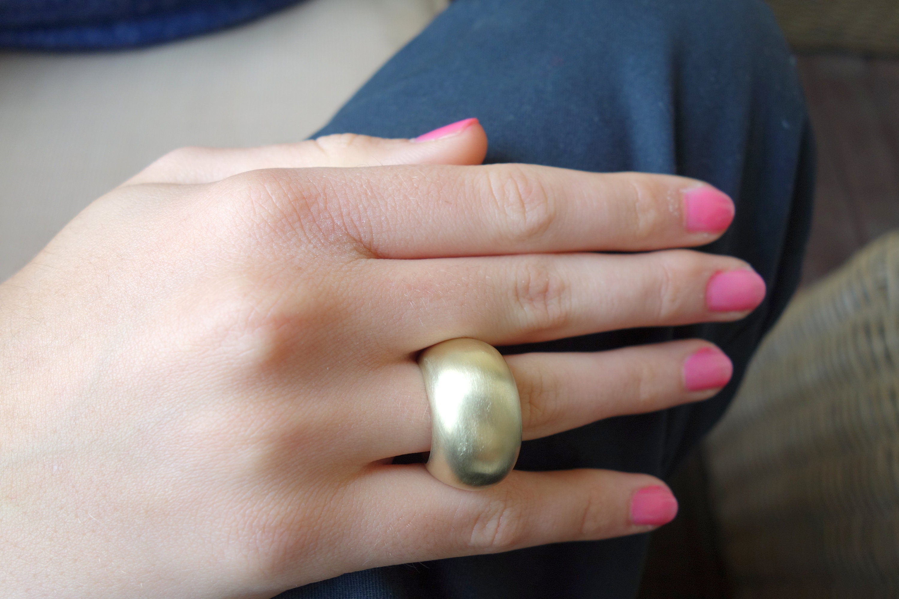 Big Gold Ring Contemporary Ring Gold Bombay Ring Gold Etsy