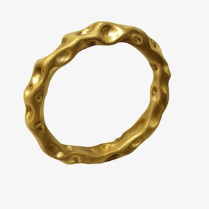 Rustic wedding band, raw and textured solid gold wedding ring, 14k, 18k Gold Wedding Ring for Men - Textured Ring for Men - Unique Ring