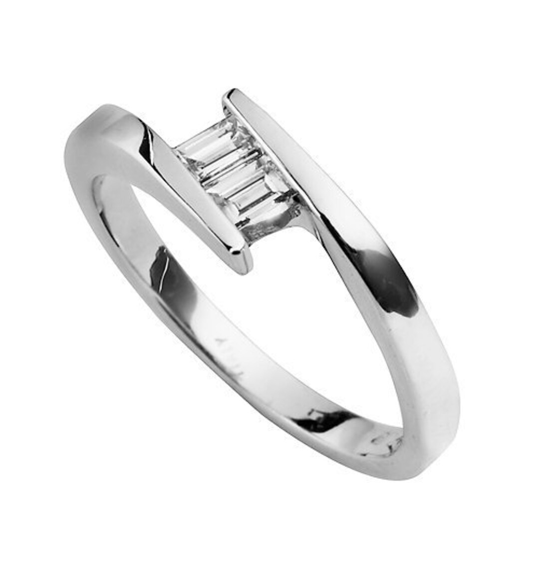 Tension Set Engagement Ring Bypass Engagement Ring / Bypass Etsy