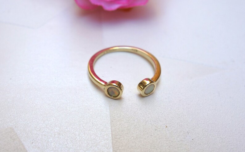Promise ring midi ring round cut opal ring Opal delicate ring Small ring opal stack ring Opal promise ring Gold ring