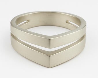 Handcrafted Sterling Silver Braided Ring - Wide Band Design