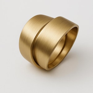 Chunky Gold Ring - Wide Gold Band Ring Women - Wide Gold Wedding Band Women - Gold Wedding Ring - Artistic Gold Jewelry