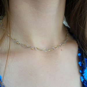 Platinum and 18K Yellow Gold Necklace \ Platinum Necklace Women&#39;s \ Platinum Necklace Chain \ Mixed Metal Necklace