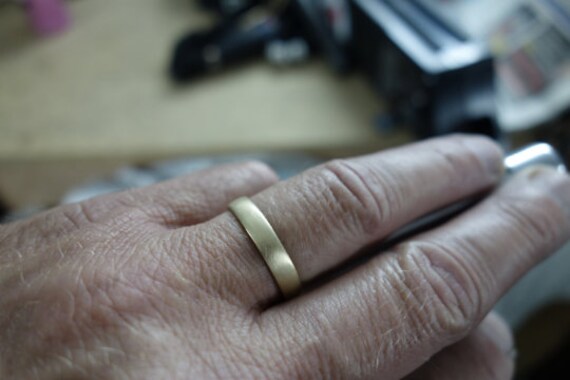 Yellow Gold Wedding Ring Wedding Band for Man Gold Band 4mm