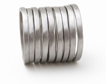 Chunky Platinum Wedding Band: Handmade 950 Platinum Wide Wire Ring