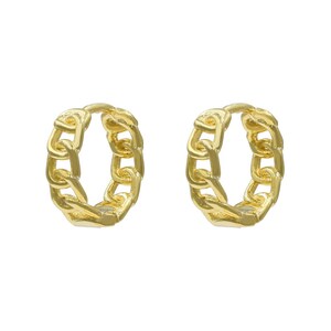 9mm Chic Chain Hoop Earrings • 18k 925 sterling silver • Gold/ Silver hoops • Dainty earrings •