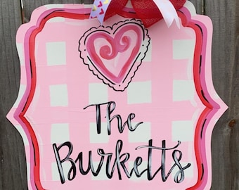 Valentine Door Hanger | Heart Door Hanger | Happy Valentine’s Day door hanger