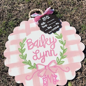 Bow Baby Hospital Hanger | Girl Hospital Hanger | Baby Girl Door Hanger | Hospital Door Hanger